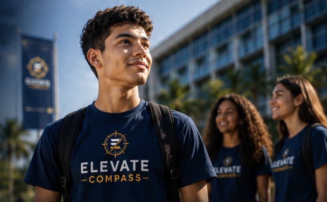 Students wearing Elevate Compass apparel